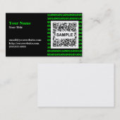 二進QRコード名刺-モノクロ緑 名刺 (正面/裏面)