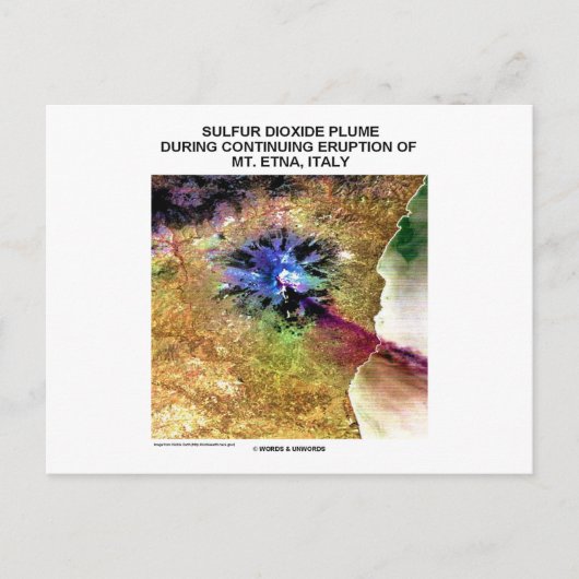 二酸化硫黄プルーム噴火Etnaイタリア ポストカード (正面)