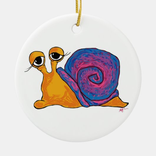 二重かたつむりの円形のオーナメント セラミックオーナメント (正面)