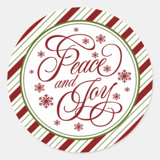 二重に剥がれた平和と喜びの封印 ラウンドシール (正面)