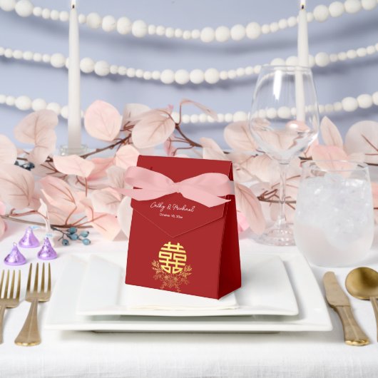 二重の喜びの花 中国式結婚式 フェイバーボックス (ウェディング)