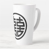 二重の幸せ/白/大ラテマグカップ カフェラテマグ (右アングル)