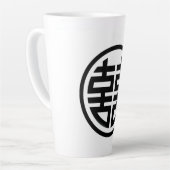 二重の幸せ/白/大ラテマグカップ カフェラテマグ (左アングル)