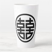 二重の幸せ/白/大ラテマグカップ カフェラテマグ (正面)