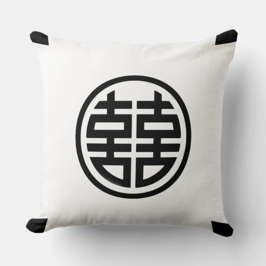 二重の幸せ/白/大装飾用クッション クッション (正面)