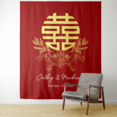 二重の幸福の花の背結婚景を輪にする タペストリー (インサイチュ)