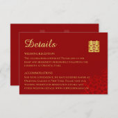 二重の幸福フローラの背中国の景結婚の エンクロージャーカード (正面/裏面)