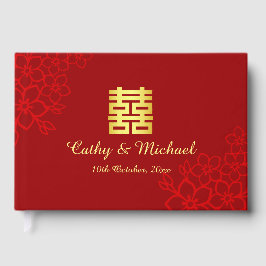 二重の幸福フローラの背中国の景結婚の ゲストブック