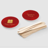 二重の幸福フローラの背中国の景結婚の ハンドファン (組立なし)