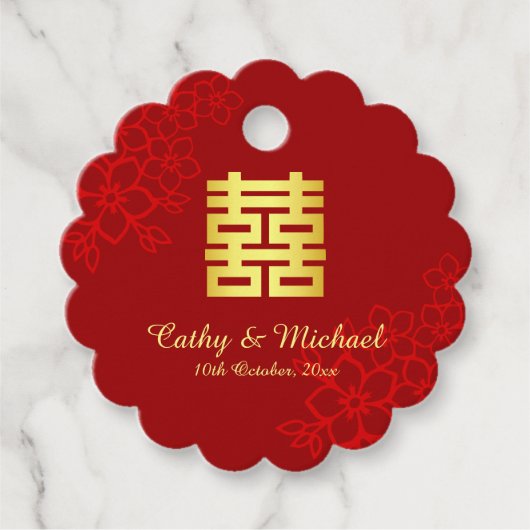 二重の幸福フローラの背中国の景結婚の フェイバータグ (正面)