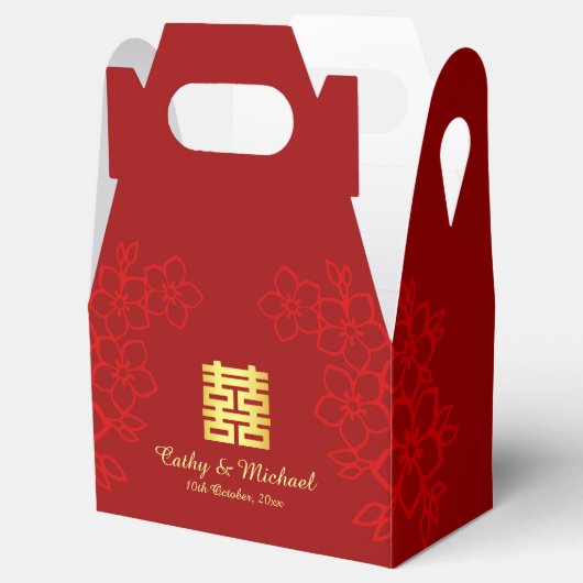 二重の幸福フローラの背中国の景結婚の フェイバーボックス (オープン)