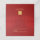 二重の幸福フローラの背中国の景結婚の プレイスカード (外部開封)