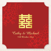 二重の幸福フローラの背中国の景結婚の ペーパーコースター (正面)