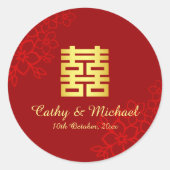 二重の幸福フローラの背中国の景結婚の ラウンドシール (正面)