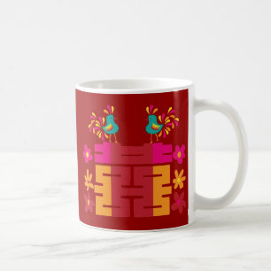 二重の幸福中国のキャラクター コーヒーマグカップ