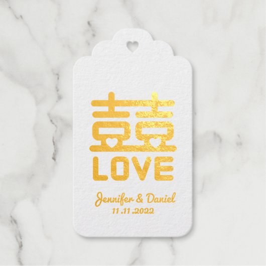 二重の幸福結婚の ギフトタグ (正面)