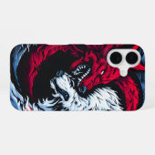二重の野生の月狼 iPhone 16ケース (裏面横)