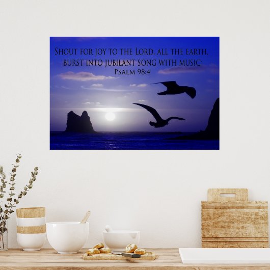 二重の鳥のブルースが主のポスターに叫ぶ ポスター (キッチン)