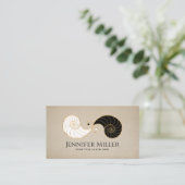 二重らせんnautilusシェル金ゴールド輪郭 名刺 (スタンド正面)