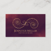 二重らせんnautilusシェル金ゴールド輪郭 名刺 (正面)