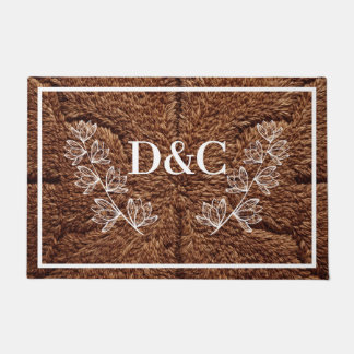 二重イニシャルカスタム形式 ドアマット