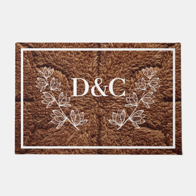 二重イニシャルカスタム形式 ドアマット (正面)