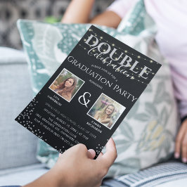 二重エレガントお祝い卒業党 招待状