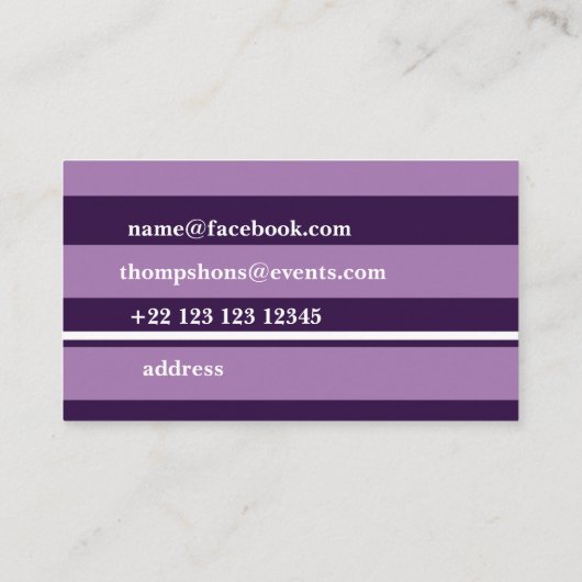 二重エレガントストライプ顔名刺 名刺 (裏面)