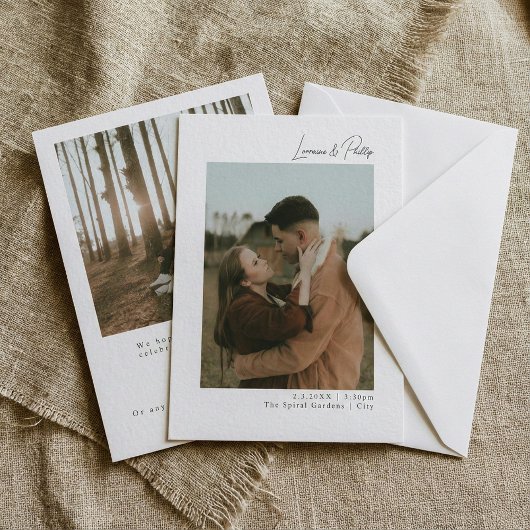 二重エレガント写結婚真 招待状