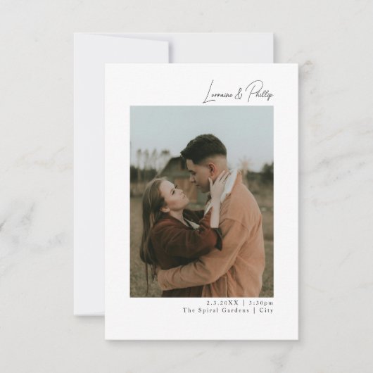 二重エレガント写結婚真 招待状 (正面)