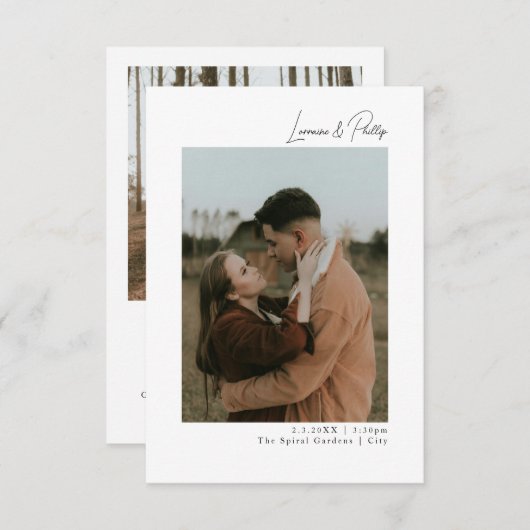 二重エレガント写結婚真 招待状 (正面/裏面)