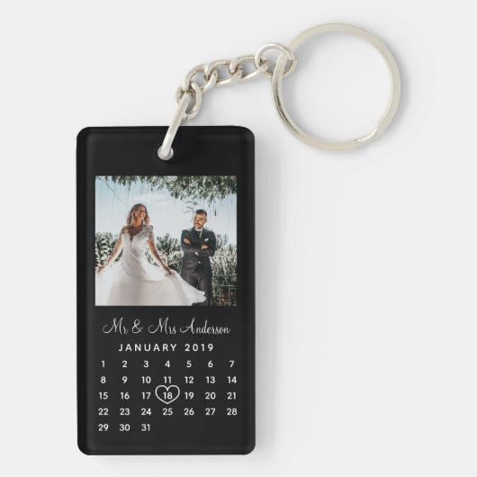 二重エレガント周年記念結婚カレンダー キーホルダー (裏面)