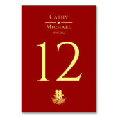 二重エレガント幸福バラ中国の結婚の テーブルナンバー (裏面)