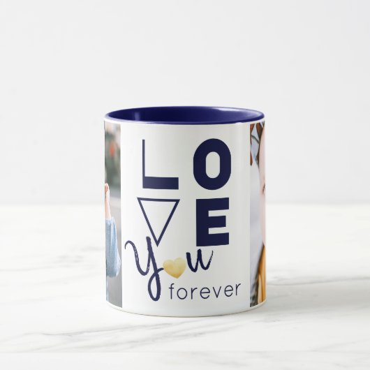 二重カスタマイズ家族写真Love You Mug マグカップ (中央)