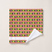 二重カスタム伝統グレンダジャマイカ国旗 バスタオルセット (ウォッシュタオル)