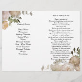 二重クリームタン牡丹の葬儀プログラム チラシ (裏面)