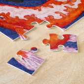 二重コイの魚のデザイン ジグソーパズル (側面)