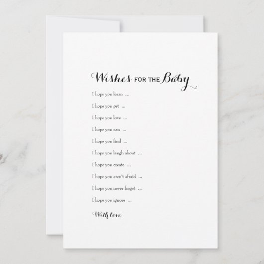 二重サイドのベビーシャワーのゲームの願い|の推測 招待状 (裏面)