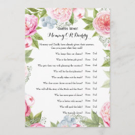 二重サイドのベビーシャワーのゲームの願い|の推測 招待状