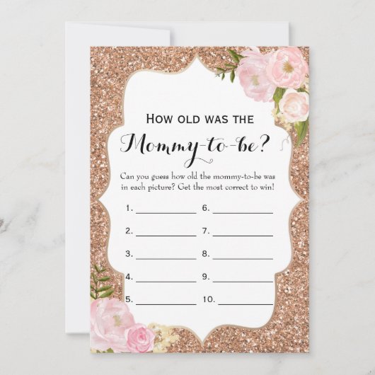 二重サイドの2つのベビーシャワーのゲームいかに古い|のアドバイス 招待状 (正面)