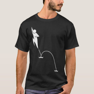 二重ジャンプのティー-黒 Tシャツ
