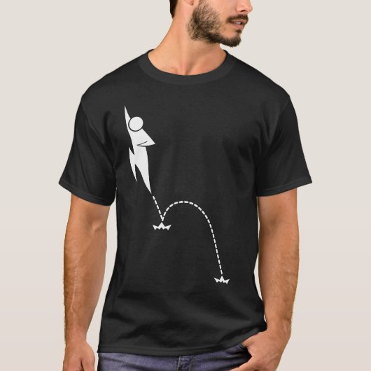 二重ジャンプのティー-黒 Tシャツ (正面)