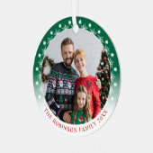 二重スタイリッシュカラフル面2枚の写真の雪の結晶 メタルオーナメント (正面左)