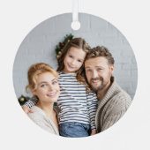 二重スタイリッシュカラフル面2枚の写真の雪の結晶 メタルオーナメント (裏面)