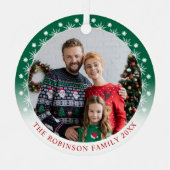 二重スタイリッシュカラフル面2枚の写真の雪の結晶 メタルオーナメント (正面)