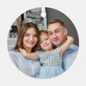 二重スタイリッシュモダン面2枚の写真の雪の結晶 メタルオーナメント (裏面)