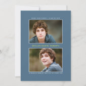 二重ストライプの卒業発表 招待状 (正面)