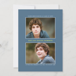 二重ストライプの卒業発表 招待状