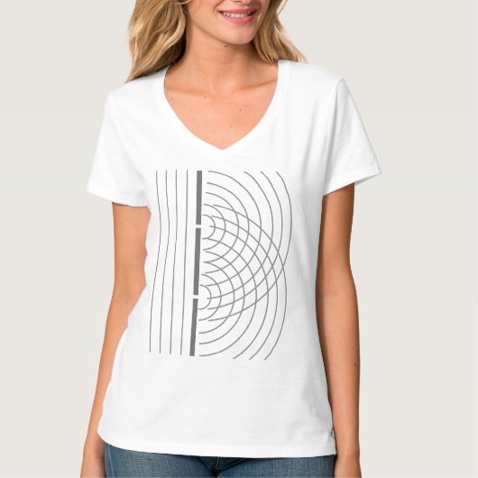 二重スリット光波の粒子科学の実験 Tシャツ (正面)