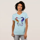 二重タツノオトシゴ|の愛及び調和 Tシャツ (正面フル)